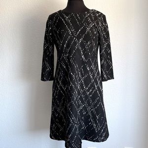 Taylor Black Long Sleeve Dress with Navy & White (8)